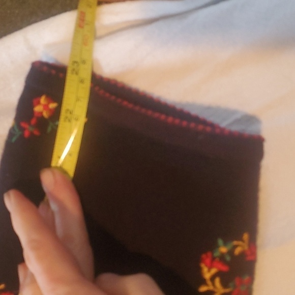 Geiger Austria Sz. 40 M L Embroidered Art 100% Boiled Navy Blue Wool Cardigan - Picture 12 of 12